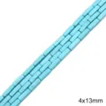 Perles turquoises rectangulaires 4x13mm pour la fabrication de colliers et bracelets DIY - Blocs Rectangulaires 4x13mm Diamètre Du Trou Env. 1mm 38cm/paquet Environ 28 Blocs.