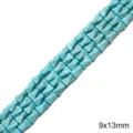 Perles professionnelles en turquoise bleu 9x13mm pour création de bijoux DIY et artisan - Prisme À Section Transversale De Forme Irrégulière 9x13mm Ouverture Env. 1mm 38cm/paquet Environ 31 Pièces.