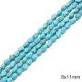 Perles de turquoise bleue irrégulières style naturel pour création bijoux 8x11mm - Pierres Irrégulières De Petite Taille Environ 8 X 11 Mm Diamètre Du Trou Environ 1 Mm 38 Cm/paquet Environ 38 Pierres.