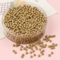 Metallic golden glass seed beads for DIY jewelry making, loose beads for crafts - Matte Light Gold