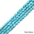 10x12mm perles de turquoise bleue irrégulières pour accessoires bijoux DIY kit - Irregular stone (large) about 10x 12mm aperture about 1mm 38 cm/bag about 35