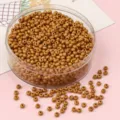 Metallic golden glass seed beads for DIY jewelry making and creative craft projects - Matte Deep Gold