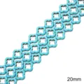 Perles trèfle à quatre feuilles creuses en turquoise bleue 20mm pour bijoux DIY - Motif De Fleur À Quatre Pétales Ajourés Diamètre De 20 Mm Diamètre Du Trou D'environ 1 Mm 38 Cm/paquet Environ 20 Pièces.