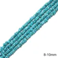 Éclats de pierre turquoise bleue 8-10mm pour la création de bijoux et colliers DIY - Pierre Concassée 8-10 Mm Taille Des Pores Env. 1 Mm 38 Cm/paquet Environ 94 Pièces.