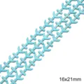 Perles en forme d'ancre turquoise bleu clair 16x21mm pour création bijoux DIY - Ancre De Navire 16x21mm Diamètre Du Trou Env. 1mm 38cm/paquet Environ 18 Ancres.