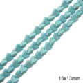 Perles de papillon en turquoise bleu clair pour bijoux DIY, taille 15x13mm - Petites Formes De Papillon 15x13mm Diamètre Du Trou Env. 1mm 38cm/paquet Environ 37 Pièces.