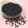 Iridescent metallic finish glass seed beads for DIY handmade jewelry making and crafts - Mineral Purple
