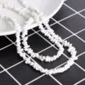 Cuentas de piedra triturada blanca natural para joyería artesanal DIY y manualidades - Fragmentos de Porcelana Blanca Sintética