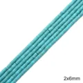 Perles Heishi turquoise 2x6mm pour la création de bijoux faits à la main DIY - Small flat beads 2x 6mm aperture about 1mm 38 cm/pack about 120-130 pieces