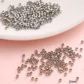 Stainless steel round spacer beads for DIY jewelry making in 2mm size - 2mm (Hole approx 1mm) 20 Pieces/Pack / Steel