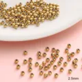 Premium 2.5mm stainless steel gold round spacer beads for DIY jewelry making accessories - 2.5mm (Hole approx 1mm) 20 Pieces/Pack / Gold