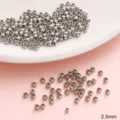 2.5mm stainless steel round spacer beads for handmade DIY jewelry making projects - 2.5mm (Hole approx 1mm) 20 Pieces/Pack / Steel