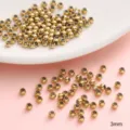 3mm golden stainless steel round spacer beads for handmade DIY jewelry crafting - 3mm (Hole approx 1.5mm) 20 Pieces/Pack / Gold