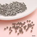 High quality 3mm silver stainless steel spacer beads for DIY jewelry bracelet making - 3mm (Hole approx 1.5mm) 20 Pieces/Pack / Steel