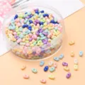 Bunte Macaron Acryl Erdnussperlen für DIY Halsketten und Schmuckherstellung Zubehör - Ca. 100 Stück (4x6mm) / Solide Zufällig Gemischte Farben