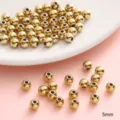 5mm golden stainless steel round spacer beads for handmade jewelry DIY crafts jewelry making - 5mm (Hole approx 1.5mm) 10 Pieces/Pack / Gold