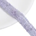 Lavender faceted cubic zirconia round beads for DIY jewelry making accessories - 1 Strand (Approx 120 Pieces) / Light Purple / 3mm