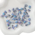 Piccole perle di vetro cangianti a forma di orso con rivestimento AB per gioielli fai da te - 10 Pezzi/Confezione (8x10mm) / Blu