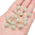 Colgantes de flores de cristal verde claro con perlas para crear joyas DIY hechas a mano - Lirio de los Valles / 11x7mm (5 Piezas/Paquete) / Verde claro