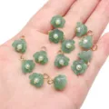 Breloques fleurs en verre vert imitation jade avec perle pour la création de bijoux - Muguet / 11x7mm (5 Pièces/Paquet) / Vert