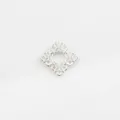 Connettore traforato quadrato in lega d'argento a farfalla per forcine fai-da-te - Quadrato / 15x15mm (Confezione da 10) / Argento