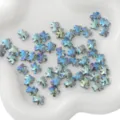 Perle di vetro a forma di orsetto cangianti per la creazione di gioielli fai da te - 10 Pezzi/Confezione (8x10mm) / Verde
