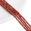 High-quality faceted reddish-brown synthetic zircon round beads for DIY jewelry craft - Red