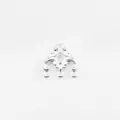 Connettore per gioielli in lega d'argento vintage per forcine fai-da-te e ciondoli - Ciondolo a 3 Fori / 20x20mm (10 Pezzi/Confezione) / Argento
