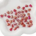 Piccole perle di vetro iridescenti a forma di orso rosa per creazioni di gioielli fai da te - 10 Pezzi/Confezione (8x10mm) / Rosso