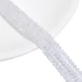 Clear faceted synthetic zircon round loose beads for DIY jewelry making material - White