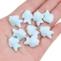 Perles de poisson en céramique bleu clair faites main pour accessoires de bijoux DIY - Style Grand Poisson (19x15mm)