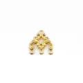 Connettore dorato in stile antico per forcine fai da te e progetti di oreficeria varia. - Ciondolo a 3 Fori / 20x20mm (10 Pezzi/Confezione) / Oro