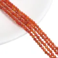 Faceted orange synthetic zircon round beads for DIY jewelry making and necklaces - Orange Red
