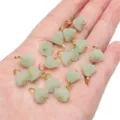 Breloques élégantes fleurs en imitation jade vert clair pour la création de bijoux DIY - Gousse de Lotus / 11x8mm (5 Pièces/Paquet) / Vert clair