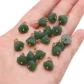 Pendentifs lotus en imitation jade vert pour la création de bijoux DIY et bracelets - Gousse de Lotus / 11x8mm (5 Pièces/Paquet) / Vert