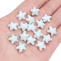 Perles intercalaires en céramique bleu clair en forme d'étoile pour bijoux DIY créatifs - Style Étoile de Mer (12x10mm)