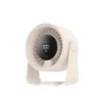 Portable desktop circulation fan with 100-speed digital display and adjustable tilt - White