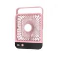 Ultraflacher tragbarer rosa Tischventilator mit digitaler Anzeige und Aufhängegriff - Rosa