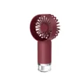 Ventilador de mano con nebulizador rojo vino y tanque de agua transparente en la base - Rosa rojo