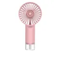 Tragbarer rosa Handventilator mit USB-Sprühfunktion und transparentem Wassertank - Rosa