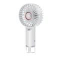 Ventilador nebulizador de mano blanco portátil con función de spray y detalles oro rosa - Nuevo Estilo / Blanco