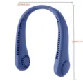 Tragbarer blattloser Halsventilator in Blau mit USB-Aufladung und einstellbarer Brise - 1200mAh / Dunkelblau