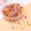 Transparente Acryl-Erdnussperlen in verschiedenen Farben für DIY-Schmuck und Bastelprojekte - Ca. 100 Stück (4x6mm) / Transparent Zufällige gemischte Farben