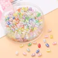 Bunte erdnussförmige Acrylperlen für DIY-Schmuckherstellung und Halsketten in Macaron - Ca. 100 Stück (4x6mm) / Perlmutt Zufällige Mischfarben