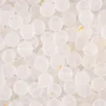 Macro detail of frosted white glass beads with embedded gold foil flakes for DIY jewelry. - Round Bead Style (BBD227) / 8mm (50pcs/Pack) / White