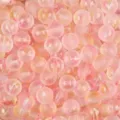 Macro view of frosted pink jelly glass beads with gold foil for DIY jewelry making. - Round Bead Style (BBD227) / 8mm (50pcs/Pack) / Hot Pink