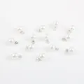 Détail de plusieurs pendentifs en perles d'imitation ABS pour la création de bijoux - 8mm (10 Pièces/Paquet) / Argent Avec Perle Blanche
