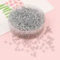 Vista detallada de cuentas de vidrio plateadas para joyería artesanal DIY. - 4mm (10g/Paquete) / Gris Plata