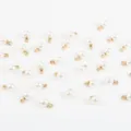 Pendants en perles ABS en vrac avec boucles dorées pour la création de bijoux DIY. - 6mm (10 Pieces Pack) / Ton Or + Perle Beige