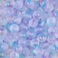 Frosted blue and purple jelly glass beads with gold foil accents for DIY jewelry making - Round Bead Style (BBD227) / 8mm (50pcs/Pack) / Violet Blue